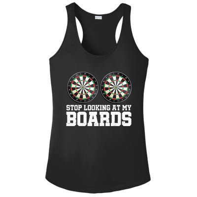 Stop Looking At My Board Dart Player Darting Dartboard 180 Ladies PosiCharge Competitor Racerback Tank