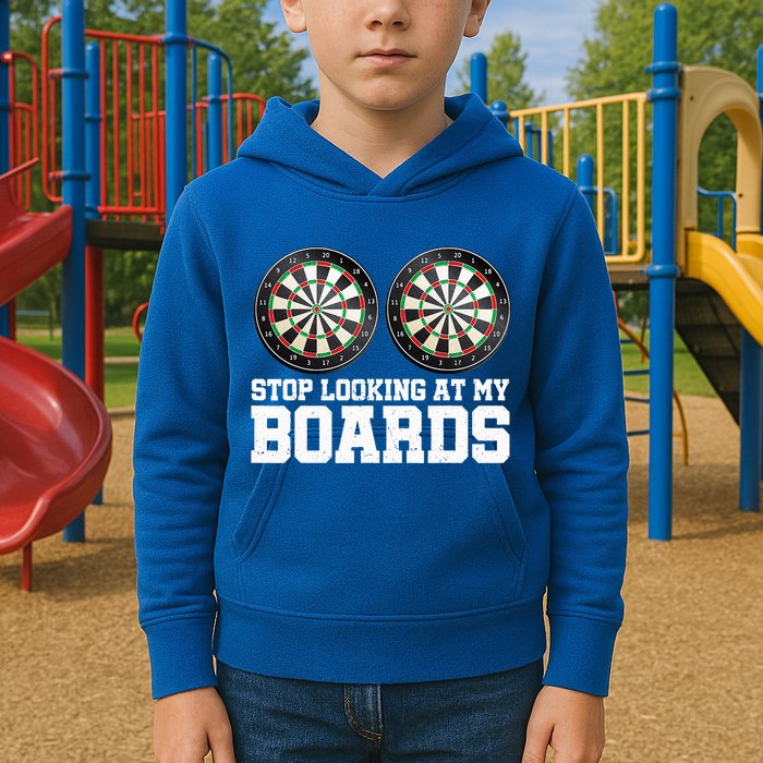 Stop Looking At My Board Dart Player Darting Dartboard 180 Kids Hoodie