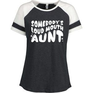 Somebody's Loudmouth Aunt Funny Groovy Saying Enza Ladies Jersey Colorblock Tee