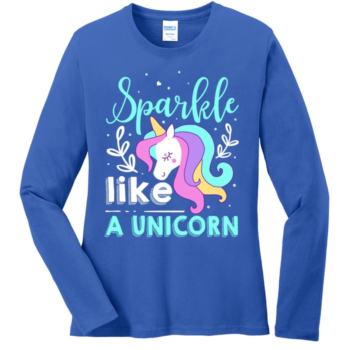 Sparkle Like A Unicorn Gift Ladies Long Sleeve Shirt