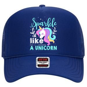 Sparkle Like A Unicorn Gift High Crown Mesh Back Trucker Hat