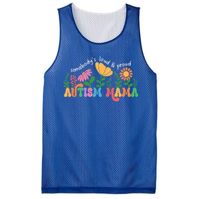 SomebodyS Loud And Proud Autism Mama Autism Awareness Mother Gift Mesh Reversible Basketball Jersey Tank