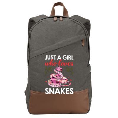 Snake Lover Art For Women Girl Ball Python Coral Reptile Cotton Canvas Backpack