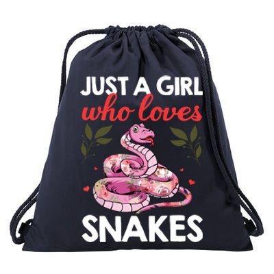 Snake Lover Art For Women Girl Ball Python Coral Reptile Drawstring Bag