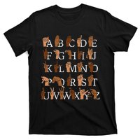 Sign Language Alphabet Retro Boho Hand Alphabet ASL Teacher T-Shirt