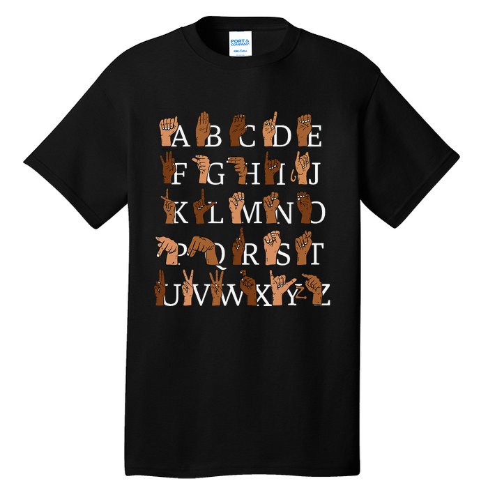 Sign Language Alphabet Retro Boho Hand Alphabet ASL Teacher Tall T-Shirt