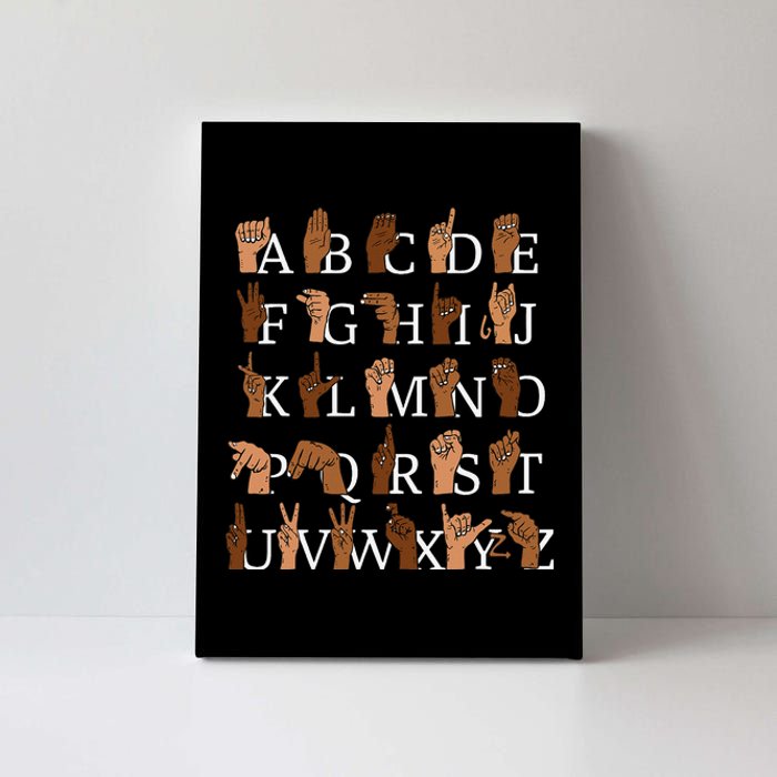 Sign Language Alphabet Retro Boho Hand Alphabet ASL Teacher Canvas