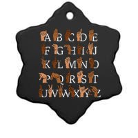 Sign Language Alphabet Retro Boho Hand Alphabet ASL Teacher Ceramic Star Ornament