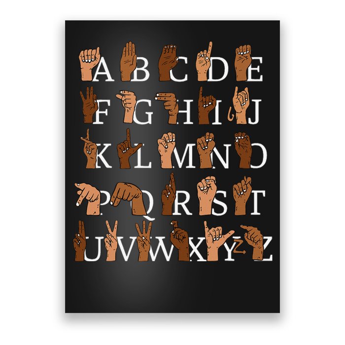 Sign Language Alphabet Retro Boho Hand Alphabet ASL Teacher Poster