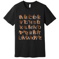 Sign Language Alphabet Retro Boho Hand Alphabet ASL Teacher Premium T-Shirt