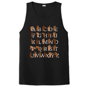 Sign Language Alphabet Retro Boho Hand Alphabet ASL Teacher PosiCharge Competitor Tank