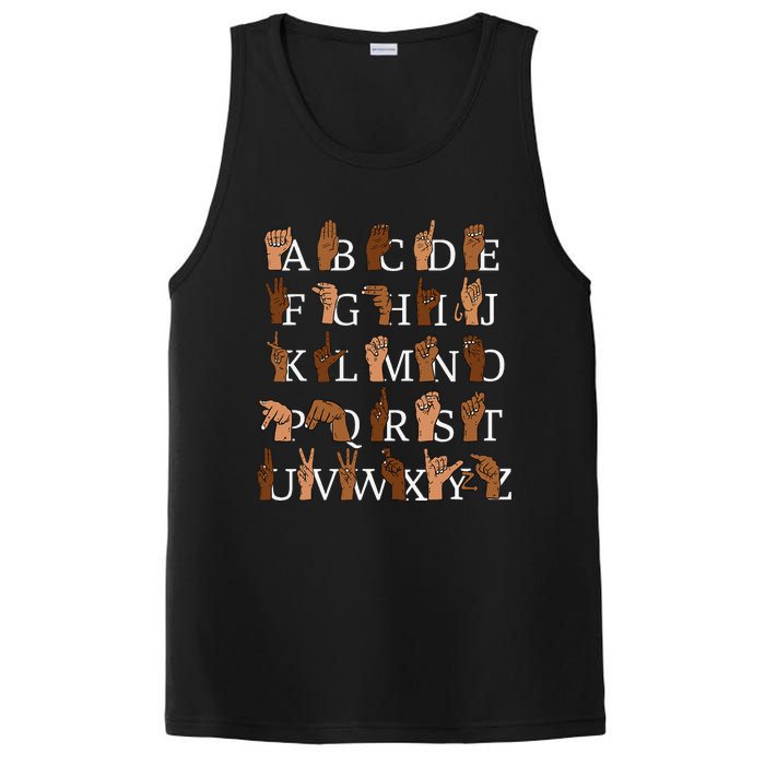 Sign Language Alphabet Retro Boho Hand Alphabet ASL Teacher PosiCharge Competitor Tank