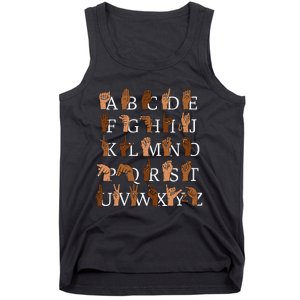 Sign Language Alphabet Retro Boho Hand Alphabet ASL Teacher Tank Top