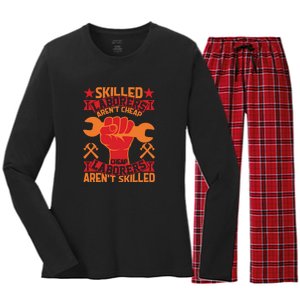 Skilled Laborers Aren't Cheap Labor Day Gift Women's Long Sleeve Flannel Pajama Set 