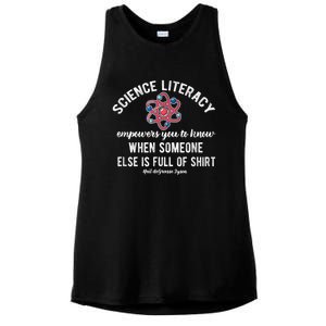 Science Literacy Atom Funny Science Quote Ladies PosiCharge Tri-Blend Wicking Tank