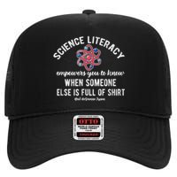 Science Literacy Atom Funny Science Quote High Crown Mesh Back Trucker Hat