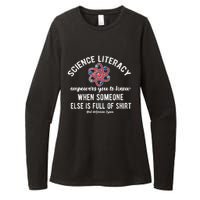 Science Literacy Atom Funny Science Quote Womens CVC Long Sleeve Shirt