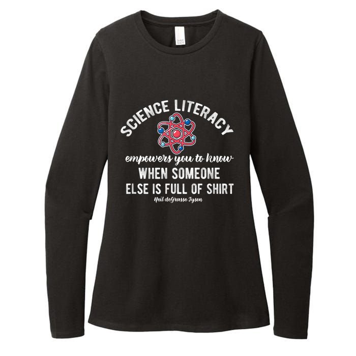 Science Literacy Atom Funny Science Quote Womens CVC Long Sleeve Shirt