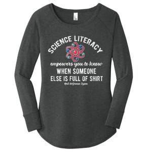 Science Literacy Atom Funny Science Quote Women's Perfect Tri Tunic Long Sleeve Shirt