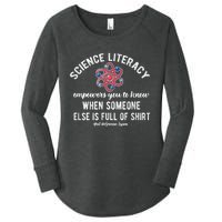 Science Literacy Atom Funny Science Quote Women's Perfect Tri Tunic Long Sleeve Shirt