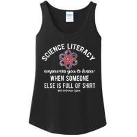 Science Literacy Atom Funny Science Quote Ladies Essential Tank