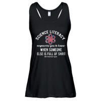 Science Literacy Atom Funny Science Quote Ladies Essential Flowy Tank