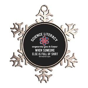 Science Literacy Atom Funny Science Quote Metallic Star Ornament