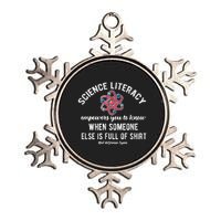 Science Literacy Atom Funny Science Quote Metallic Star Ornament