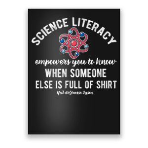 Science Literacy Atom Funny Science Quote Poster