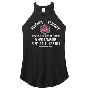 Science Literacy Atom Funny Science Quote Women's Perfect Tri Rocker Tank