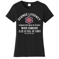 Science Literacy Atom Funny Science Quote Women's T-Shirt