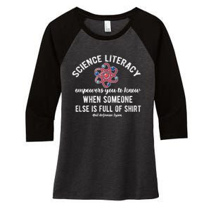 Science Literacy Atom Funny Science Quote Women's Tri-Blend 3/4-Sleeve Raglan Shirt