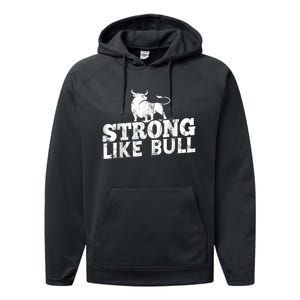 Strong Like A Bull Powerlifting Bodybuilding Performance Fleece Hoodie