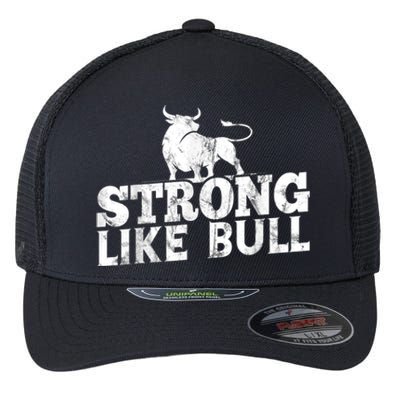 Strong Like A Bull Powerlifting Bodybuilding Flexfit Unipanel Trucker Cap