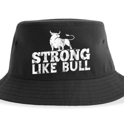 Strong Like A Bull Powerlifting Bodybuilding Sustainable Bucket Hat