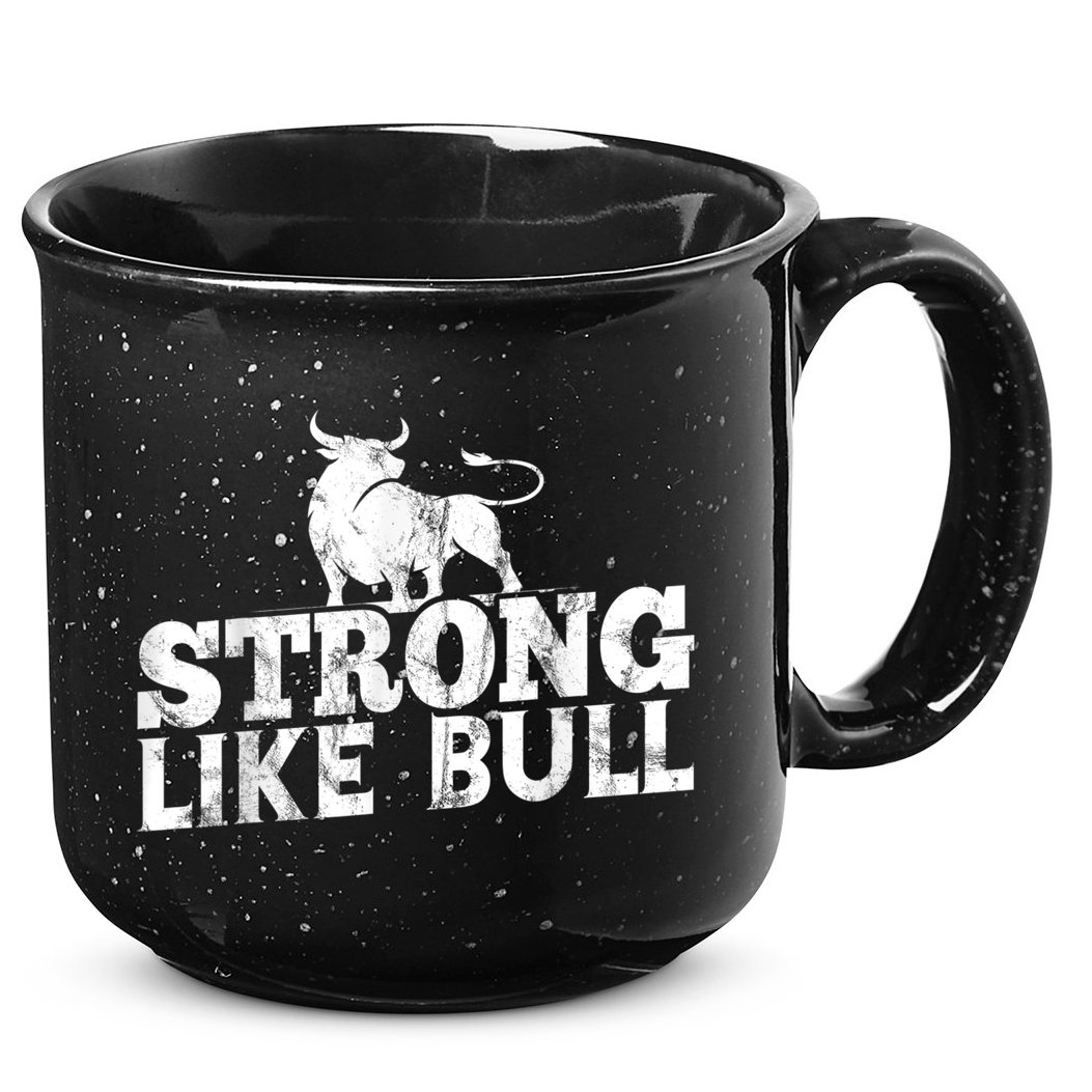 Strong Like A Bull Powerlifting Bodybuilding 15oz Campfire Ceramic Mug