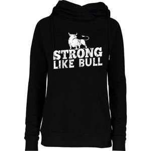 Strong Like A Bull Powerlifting Bodybuilding Womens Funnel Neck Pullover Hood