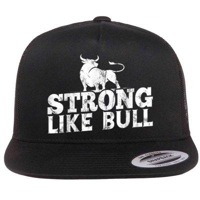 Strong Like A Bull Powerlifting Bodybuilding Flat Bill Trucker Hat