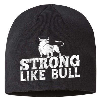 Strong Like A Bull Powerlifting Bodybuilding Sustainable Beanie