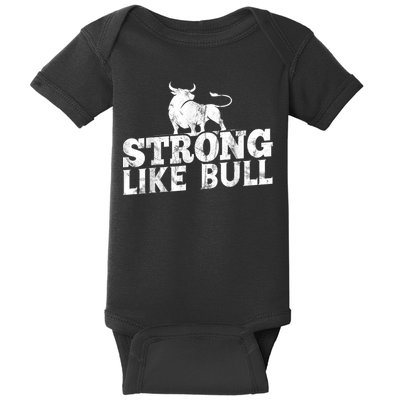 Strong Like A Bull Powerlifting Bodybuilding Baby Bodysuit