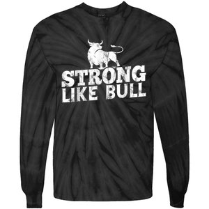 Strong Like A Bull Powerlifting Bodybuilding Tie-Dye Long Sleeve Shirt