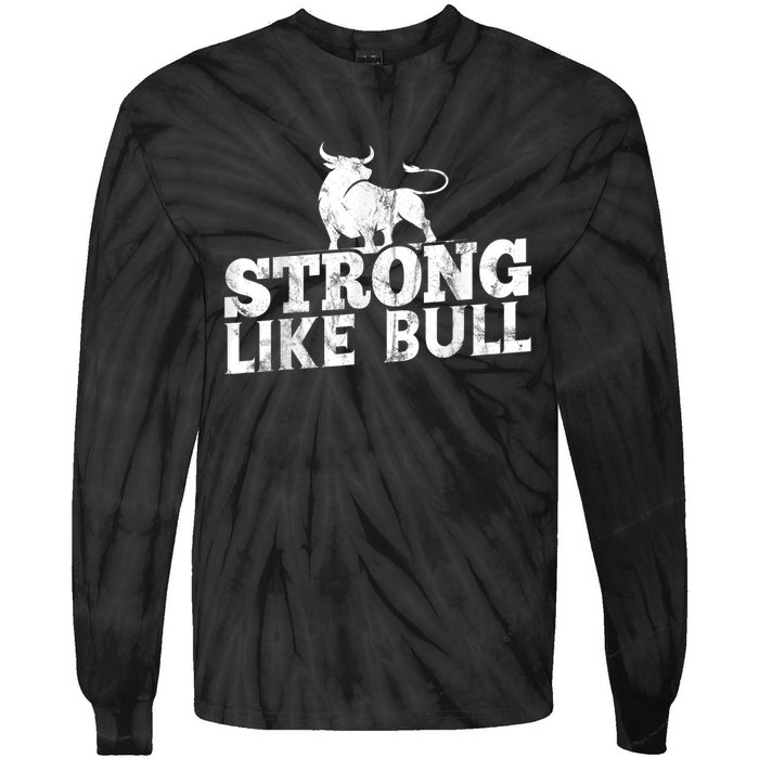 Strong Like A Bull Powerlifting Bodybuilding Tie-Dye Long Sleeve Shirt