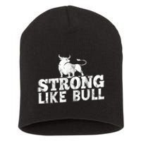 Strong Like A Bull Powerlifting Bodybuilding Short Acrylic Beanie