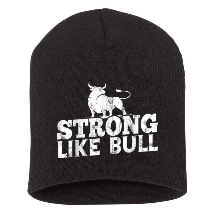 Strong Like A Bull Powerlifting Bodybuilding Short Acrylic Beanie