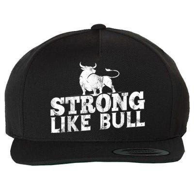 Strong Like A Bull Powerlifting Bodybuilding Wool Snapback Cap