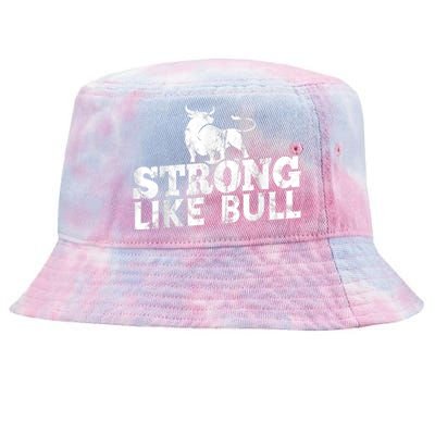 Strong Like A Bull Powerlifting Bodybuilding Tie-Dyed Bucket Hat