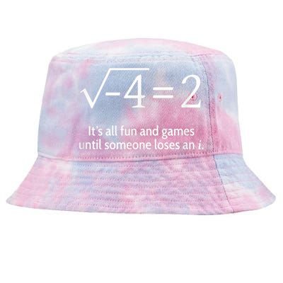 Someone Loses An I: Funny Math Short Sleeve Tie-Dyed Bucket Hat