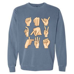 Sign Language Asl Teacher Hand Learning Hearing Impaired Gift Garment-Dyed Sweatshirt