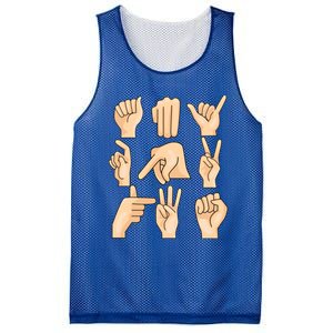 Sign Language Asl Teacher Hand Learning Hearing Impaired Gift Mesh Reversible Basketball Jersey Tank