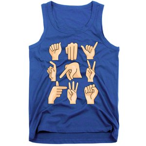 Sign Language Asl Teacher Hand Learning Hearing Impaired Gift Tank Top